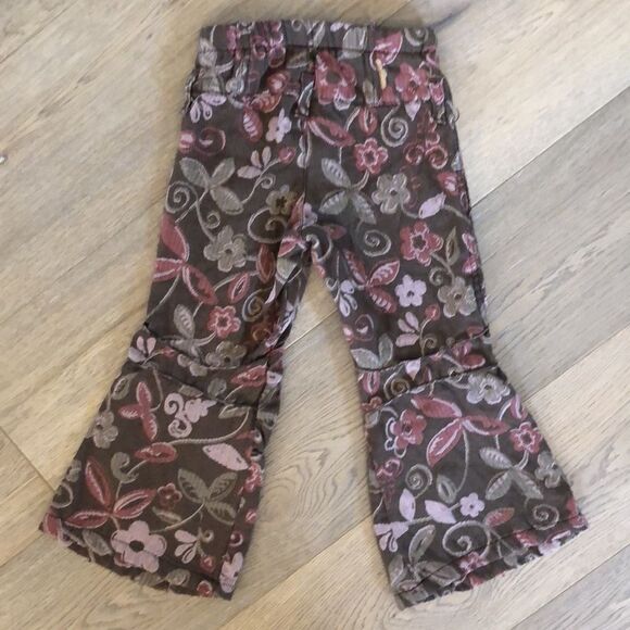 Cakewalk Wide Leg Floral Pants, Girls 4 - Picture 2 of 4